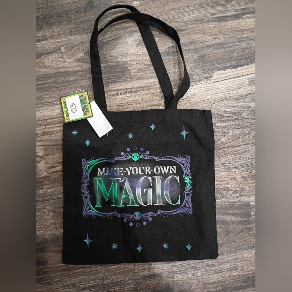 Bioworld Wicked Black Tote with Purple and Green Design Make Your Own Magic New